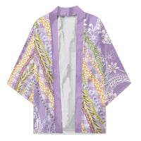 Purple Palaka Hawaii Leis Kimono Hawaiian-plaid Elegant Tropical Vibes - Polynesian Pride