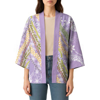 Purple Palaka Hawaii Leis Kimono Hawaiian-plaid Elegant Tropical Vibes - Polynesian Pride