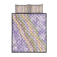 Purple Palaka Hawaii Leis Quilt Bed Set Hawaiian-plaid Elegant Tropical Vibes LT14 - Polynesian Pride