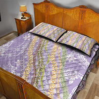 Purple Palaka Hawaii Leis Quilt Bed Set Hawaiian-plaid Elegant Tropical Vibes LT14 - Polynesian Pride