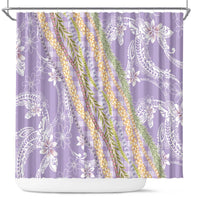 Purple Palaka Hawaii Leis Shower Curtain Hawaiian-plaid Elegant Tropical Vibes LT14 Purple - Polynesian Pride