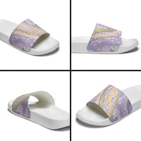 Purple Palaka Hawaii Leis Slide Sandals Hawaiian-plaid Elegant Tropical Vibes - Polynesian Pride