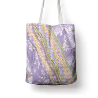 Purple Palaka Hawaii Leis Tote Bag Hawaiian-plaid Elegant Tropical Vibes - Polynesian Pride