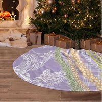 Purple Palaka Hawaii Leis Tree Skirt Hawaiian-plaid Elegant Tropical Vibes - Polynesian Pride