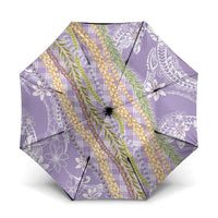 Purple Palaka Hawaii Leis Umbrella Hawaiian-plaid Elegant Tropical Vibes - Polynesian Pride