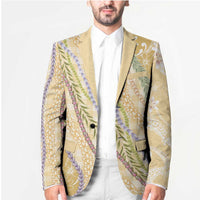 Yellow Palaka Hawaii Leis Blazer Hawaiian-plaid Elegant Tropical Vibes - Polynesian Pride