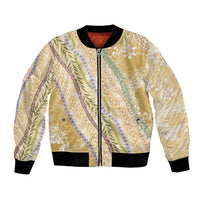 Yellow Palaka Hawaii Leis Bomber Jacket Hawaiian-plaid Elegant Tropical Vibes - Polynesian Pride