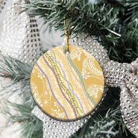 Yellow Palaka Hawaii Leis Ceramic Ornament Hawaiian-plaid Elegant Tropical Vibes - Polynesian Pride