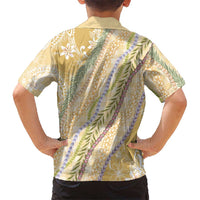 Yellow Palaka Hawaii Leis Kid Hawaiian Shirt Hawaiian-plaid Elegant Tropical Vibes LT14 - Polynesian Pride