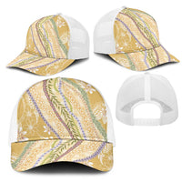Yellow Palaka Hawaii Leis Mesh Trucker Cap Hawaiian-plaid Elegant Tropical Vibes LT14 - Polynesian Pride