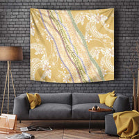 Yellow Palaka Hawaii Leis Tapestry Hawaiian-plaid Elegant Tropical Vibes - Polynesian Pride