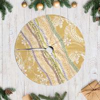 Yellow Palaka Hawaii Leis Tree Skirt Hawaiian-plaid Elegant Tropical Vibes - Polynesian Pride
