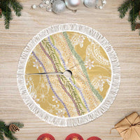 Yellow Palaka Hawaii Leis Tree Skirt Hawaiian-plaid Elegant Tropical Vibes - Polynesian Pride