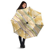 Yellow Palaka Hawaii Leis Umbrella Hawaiian-plaid Elegant Tropical Vibes - Polynesian Pride