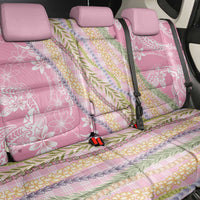 Pink Palaka Hawaii Leis Back Car Seat Cover Hawaiian-plaid Elegant Tropical Vibes LT14 - Polynesian Pride