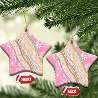 Pink Palaka Hawaii Leis Ceramic Ornament Hawaiian-plaid Elegant Tropical Vibes - Polynesian Pride