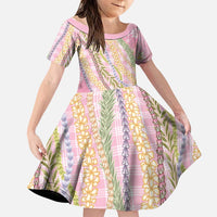 Pink Palaka Hawaii Leis Family Matching Tank Maxi Dress and Hawaiian Shirt Hawaiian-plaid Elegant Tropical Vibes - Polynesian Pride