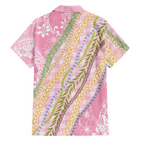 Pink Palaka Hawaii Leis Family Matching Tank Maxi Dress and Hawaiian Shirt Hawaiian-plaid Elegant Tropical Vibes - Polynesian Pride