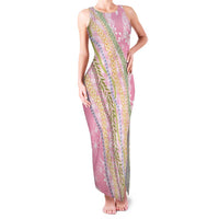 Pink Palaka Hawaii Leis Family Matching Tank Maxi Dress and Hawaiian Shirt Hawaiian-plaid Elegant Tropical Vibes - Polynesian Pride