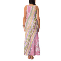 Pink Palaka Hawaii Leis Family Matching Tank Maxi Dress and Hawaiian Shirt Hawaiian-plaid Elegant Tropical Vibes - Polynesian Pride