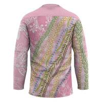 Pink Palaka Hawaii Leis Hockey Jersey Hawaiian-plaid Elegant Tropical Vibes LT14 - Polynesian Pride