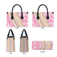 Pink Palaka Hawaii Leis Leather Bag Hawaiian-plaid Elegant Tropical Vibes - Polynesian Pride