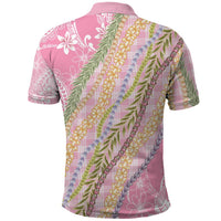 Pink Palaka Hawaii Leis Polo Shirt Hawaiian-plaid Elegant Tropical Vibes - Polynesian Pride
