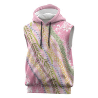 Pink Palaka Hawaii Leis Sleeveless Hoodie Hawaiian-plaid Elegant Tropical Vibes LT14 Pink - Polynesian Pride
