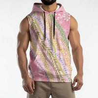 Pink Palaka Hawaii Leis Sleeveless Hoodie Hawaiian-plaid Elegant Tropical Vibes LT14 - Polynesian Pride