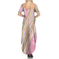 Pink Palaka Hawaii Leis Summer Maxi Dress Hawaiian-plaid Elegant Tropical Vibes LT14 - Polynesian Pride