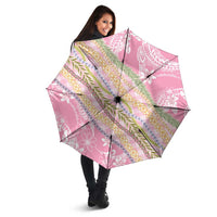 Pink Palaka Hawaii Leis Umbrella Hawaiian-plaid Elegant Tropical Vibes - Polynesian Pride