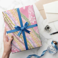 Pink Palaka Hawaii Leis Wrapping Paper Hawaiian-plaid Elegant Tropical Vibes - Polynesian Pride