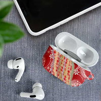 Red Palaka Hawaii Leis AirPods Case Hawaiian-plaid Elegant Tropical Vibes LT14 - Polynesian Pride