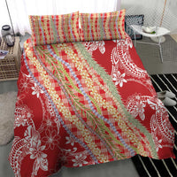 Red Palaka Hawaii Leis Bedding Set Hawaiian-plaid Elegant Tropical Vibes - Polynesian Pride