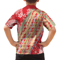 Red Palaka Hawaii Leis Family Matching Mermaid Dress and Hawaiian Shirt Hawaiian-plaid Elegant Tropical Vibes LT14 - Polynesian Pride
