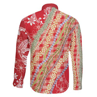 Red Palaka Hawaii Leis Family Matching Puletasi and Hawaiian Shirt Hawaiian-plaid Elegant Tropical Vibes - Polynesian Pride
