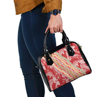 Red Palaka Hawaii Leis Shoulder Handbag Hawaiian-plaid Elegant Tropical Vibes - Polynesian Pride