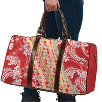 Red Palaka Hawaii Leis Travel Bag Hawaiian-plaid Elegant Tropical Vibes - Polynesian Pride