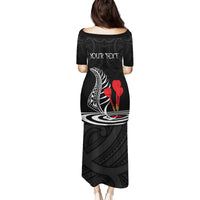 Personalised New Zealand Darts Family Matching Puletasi Dress and Hawaiian Shirt Aotearoa Maori Fern Bring It On LT14 - Polynesian Pride