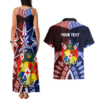 Personalised Tupou College And Kolisi Tonga Atele Couples Matching Tank Maxi Dress and Hawaiian Shirt Tongan Ngatu Pattern LT14 - Polynesian Pride