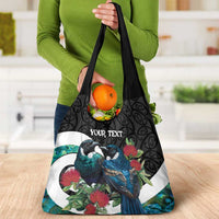 Personalised Valentine's Day New Zealand Grocery Bag Tui Bird Couple Kowhaiwhai Mix Pohutukawa