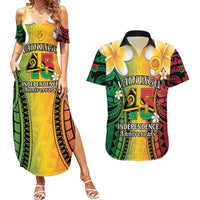 Vanuatu Independence Day Couples Matching Summer Maxi Dress and Hawaiian Shirt Long God Yumi Stanap Happy 45th Anniversary LT14