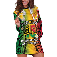 Vanuatu Independence Day Hoodie Dress Long God Yumi Stanap Happy 46th Anniversary LT14 Reggae - Polynesian Pride