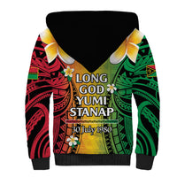 Vanuatu Independence Day Sherpa Hoodie Long God Yumi Stanap Happy 46th Anniversary LT14 - Polynesian Pride