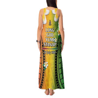 Vanuatu Independence Day Tank Maxi Dress Long God Yumi Stanap Happy 46th Anniversary LT14 - Polynesian Pride