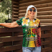 Vanuatu Independence Day Women Polo Shirt Long God Yumi Stanap Happy 45th Anniversary LT14