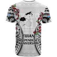 Fiji Day T Shirt Happy 54 Years Of Independence Tapa Pattern White