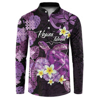 Personalised Aloha Hawaii Kauai Island Button Sweatshirt Garden Isle Map Sea Turtle Plumeria