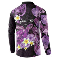 Personalised Aloha Hawaii Kauai Island Button Sweatshirt Garden Isle Map Sea Turtle Plumeria