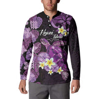 Personalised Aloha Hawaii Kauai Island Button Sweatshirt Garden Isle Map Sea Turtle Plumeria